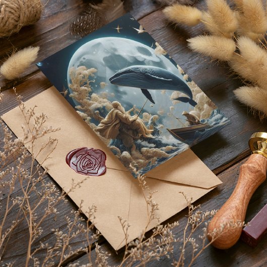 Carte Postale La prise lunaire du pêcheur