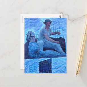 Carte Postale La promenade en bateau collage multimédia