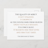 Carte Postale La qualité de la miséricorde (Devant / Derrière)