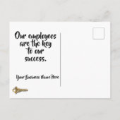 Carte Postale La reconnaissance des employés, clé de notre succè (Dos)