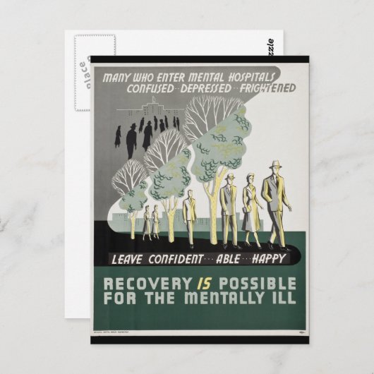 Carte Postale La récupération est possible pour la maladie menta (Devant / Derrière)