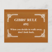 Carte Postale la règle 91 de Gibbs (Devant)
