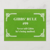 Carte Postale La règle 99 de Gibbs (Devant)