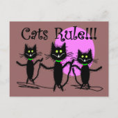 Carte Postale La règle des chats ! ! ! Design de chat noir...ad (Devant)