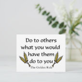 Carte Postale La règle d'or article cadeau chrétien (Debout devant)