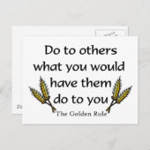 Carte Postale La règle d'or article cadeau chrétien (Devant / Derrière)