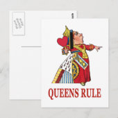 CARTE POSTALE LA REINE DES COEURS DÉCLARE LA RÈGLE DES REQUÈNES (Devant / Derrière)