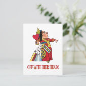 CARTE POSTALE LA REINE DES COEURS S'ÉCLATE AVEC LA TÊTE (Debout devant)