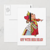 CARTE POSTALE LA REINE DES COEURS S'ÉCLATE AVEC LA TÊTE (Devant / Derrière)