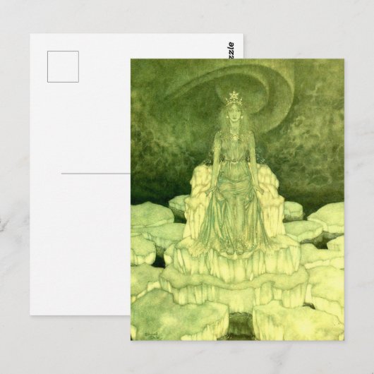 Carte Postale La Reine des neiges par Edmund Dulac illustrations (Devant / Derrière)