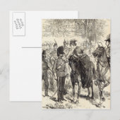 Carte Postale La reine distribuant les Croix de Victoria (Devant / Derrière)