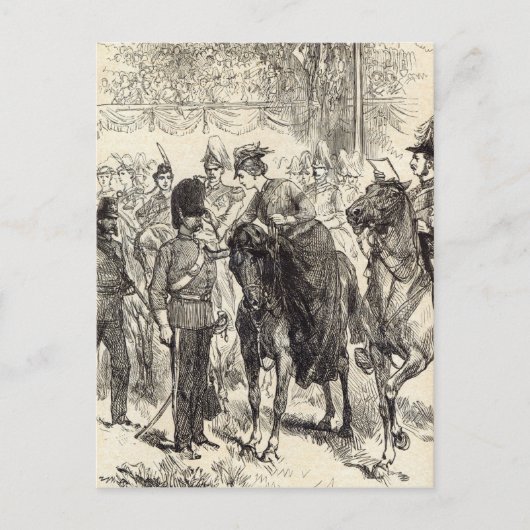 Carte Postale La reine distribuant les Croix de Victoria (Devant)