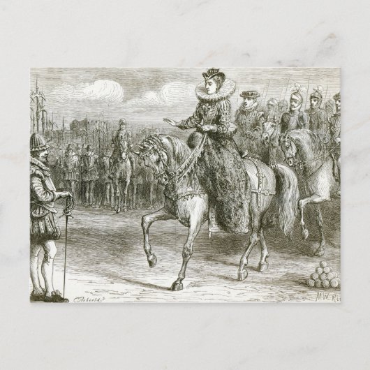 Carte Postale La reine Elizabeth à Tilbury (Devant)