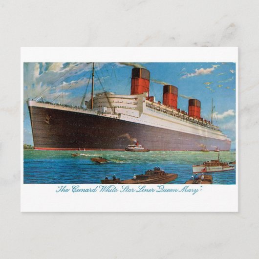 Carte Postale La reine Mary de Cunard White Star Line (Devant)