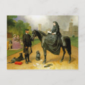 Carte Postale La reine Victoria à cheval en amazone & John Brown (Devant)
