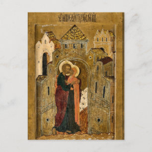 Carte Postale La Rencontre d'Anne et Joachim Icône Orthodoxe