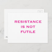 Carte Postale La résistance n'est pas futile (Devant / Derrière)