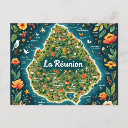 Carte postale La Réunion – Carte illustrée (Devant)