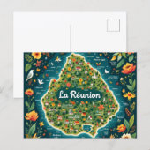 Carte postale La Réunion – Carte illustrée (Devant / Derrière)