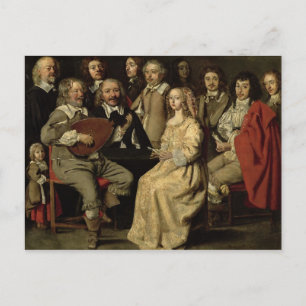 Carte Postale La Réunion musicale, 1642