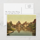 Carte Postale La rive et la synagogue de Pegnitz, Nuremberg, Bav (Devant / Derrière)