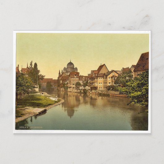Carte Postale La rive et la synagogue de Pegnitz, Nuremberg, Bav (Devant)
