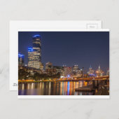 Carte Postale La rivière Melbourne' Yarra la nuit (Devant / Derrière)