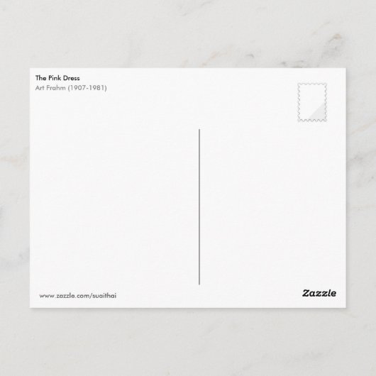 Carte Postale La robe rose (Dos)