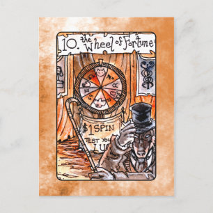 Carte Postale La roue de Fortune Tarot Card