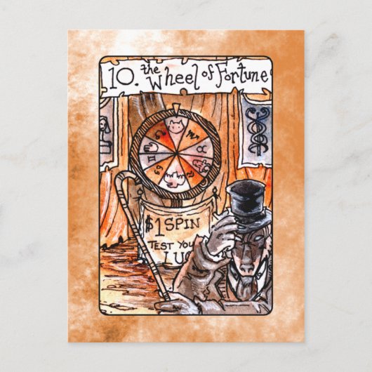 Carte Postale La roue de Fortune Tarot Card (Devant)