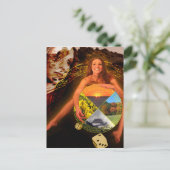 Carte Postale La roue de Fortune Tarot Card Art (Debout devant)