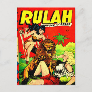 Carte Postale La Roulah et un lion qui fait peur