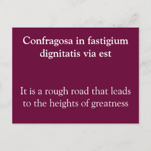 Carte Postale La route dure mène à la grandeur - Citation seneca