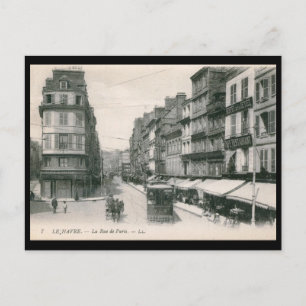 Carte Postale La Rue de Paris, Le Havre, France Vintage