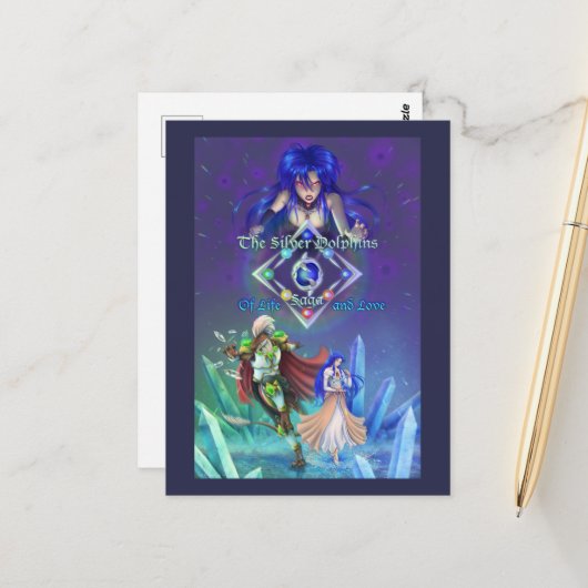 Carte Postale La saga des dauphins d'argent : De la vie et de l' (Devant/Arrière en situation)