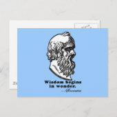 Carte Postale La sagesse commence dans Wonder Socrates Citation (Devant / Derrière)