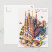 Carte Postale La Sagrada Familia Barcelone (Devant / Derrière)