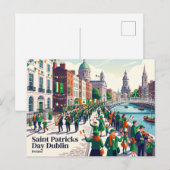 Carte Postale La Saint-Patrick à Dublin en Irlande (Devant / Derrière)
