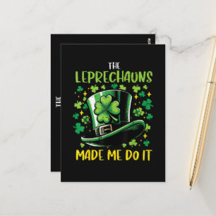 Carte Postale La Saint-Patrick les lutins m'ont fait faire ça