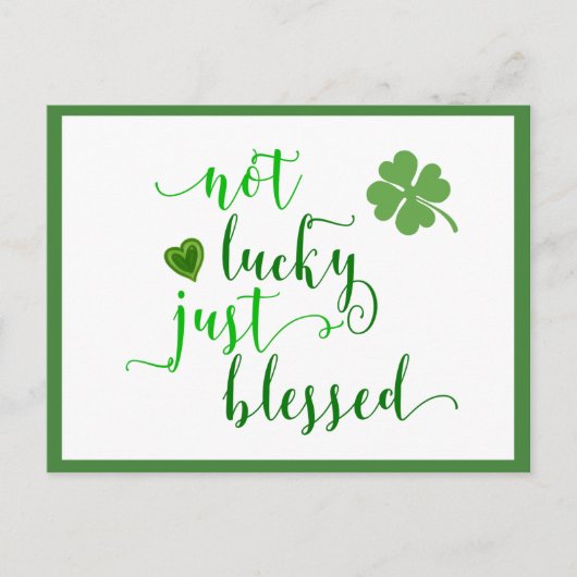 Carte Postale La Saint-Patrick Pas de chance Juste béni (Devant)