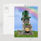 Carte Postale La Saint-Patrick - Raton laveur chanceux (Devant / Derrière)