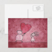 carte postale, la Saint-Valentin, amour, coeur (Devant / Derrière)