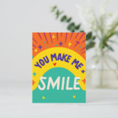 Carte Postale La Saint-Valentin cite "Tu me fais sourire" (Debout devant)