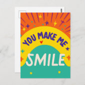 Carte Postale La Saint-Valentin cite "Tu me fais sourire" (Devant / Derrière)