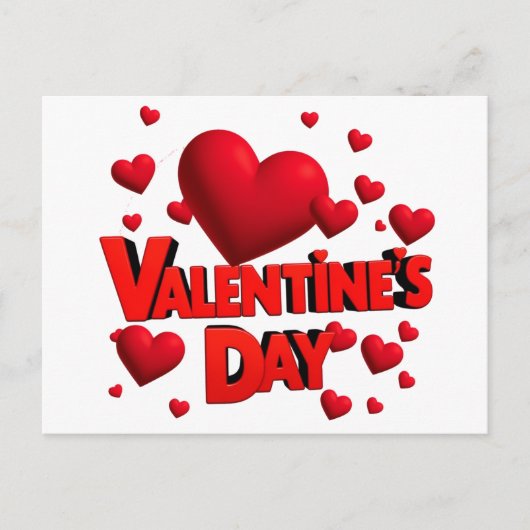 Carte Postale la Saint-Valentin coeurs d'amour (Devant)