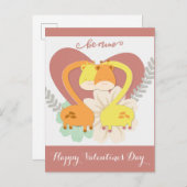 Carte Postale La Saint Valentin de la Giraffe Cute (Devant / Derrière)