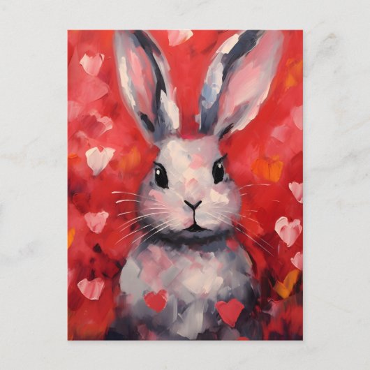 Carte Postale La Saint-Valentin de lapin (Devant)