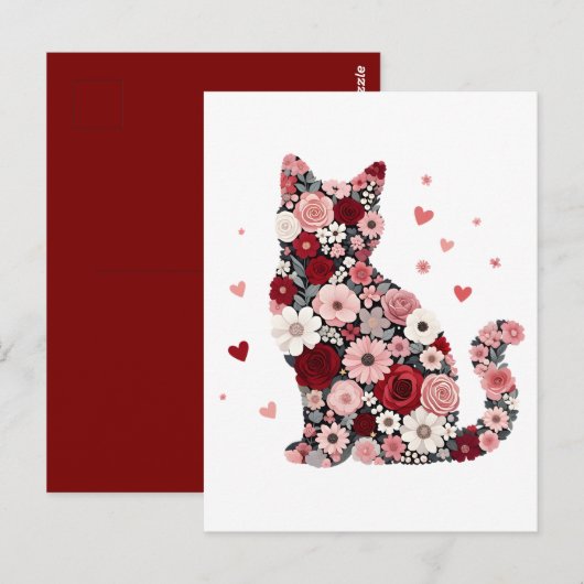 Carte Postale La Saint-Valentin des chats (Devant / Derrière)