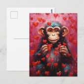 Carte Postale La Saint-Valentin des chimpanzés (Devant / Derrière)
