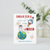 Carte Postale La Saint-Valentin des enfants dans l'espace est ho (Debout devant)